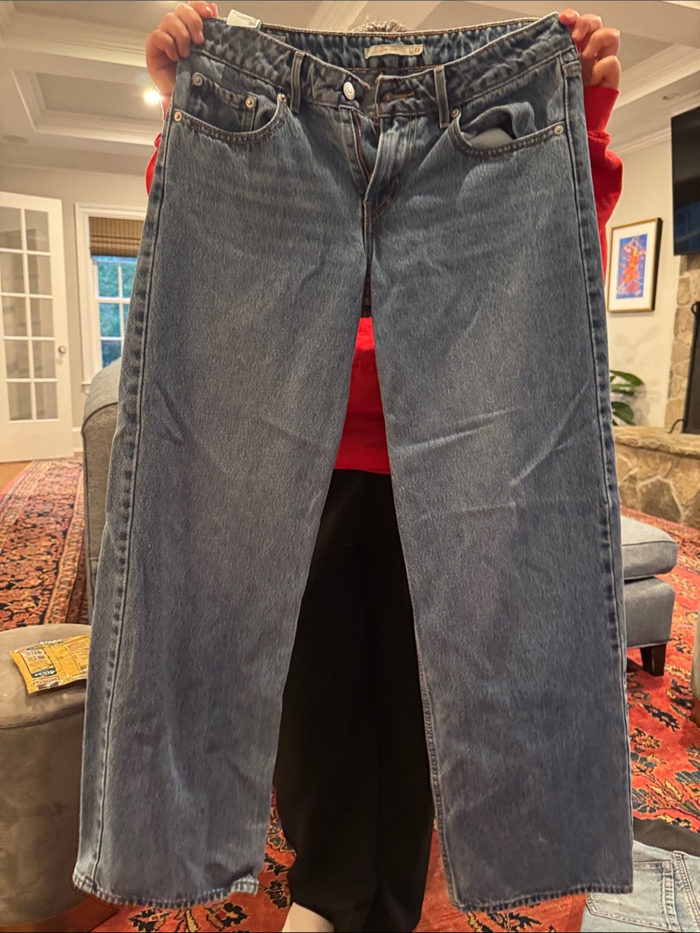 Levi's Woman’s Straight-Leg Jeans in Mid Blue